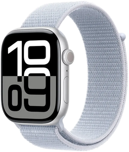 Apple Watch Series 10, 46mm, GPS, Aluminium, Geweven sportbandje, Zilver (Zilver)