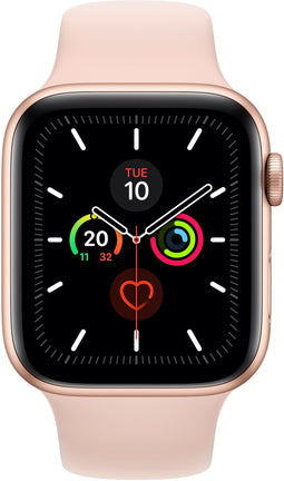 Apple Watch Series 5 (44mm) aluminium, sportbandje Goud (Roze)