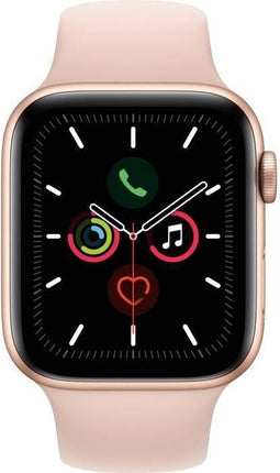 Apple Watch Series 5 cellulaire 44 mm gouden aluminium behuizing met sportarmband roze - M / L