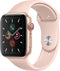 Apple Watch Series 5 cellulaire 44 mm gouden aluminium behuizing met sportarmband roze - M / L