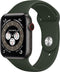 Apple Watch Series 6 Edition GPS + Cellular, 44mm Kast van Space Black Titanium, cyprusgroen sportbandje