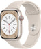 Apple Watch Series 8, 45mm, GPS + Cellular, aluminium, Sportbandje, Wit (Beige)
