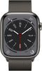 Apple Watch Series 8, 45mm, GPS + Cellular, RVS, Milanees bandje, Grafiet (Grafiet)