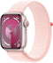 Apple Watch Series 9, 41mm, GPS, Aluminium, Geweven sportbandje, Roze (Roze)