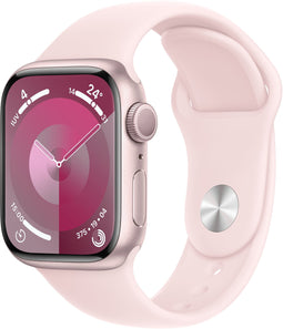 Apple Watch Series 9, 41mm, GPS, Aluminium, Sportbandje S/M Roze (Roze)