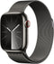 Apple Watch Series 9, 41mm, GPS + Cellular, RVS, Milanees bandje Grafiet (Grafiet)