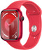 Apple Watch Series 9, 45mm, GPS, Aluminium, Sportbandje S/M, Rood (Rood)