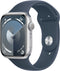 Apple Watch Series 9, 45mm, GPS, Aluminium, Sportbandje S/M Zilver (Blauw)