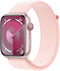 Apple Watch Series 9, 45mm, GPS + Cellular, Aluminium, Geweven sportbandje Roze (Roze)