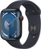 Apple Watch Series 9, 45mm, GPS + Cellular, Aluminium, Sportbandje M/L Zwart (Zwart)