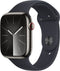 Apple Watch Series 9, 45mm, GPS + Cellular, RVS, Sportbandje S/M Grafiet (Zwart)