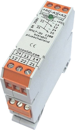 Appoldt RM17-2W-minus Relais Nominale spanning: 24 V/DC Schakelstroom (max.): 15 A 2x wisselcontact 1 stuk(s)