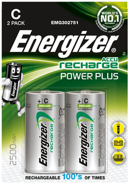 Energizer ENRC2500P2 - Batterijen Ni-MH 2500mAh - Oplaadbaar - Zilver (2 stuks)