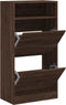 Schoenenkast 60x34x116 cm bewerkt hout bruineikenkleurig