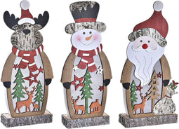 Verlichte decoratie DKD Home Decor Kerstmis (18 x 7 x 40,5 cm) (3 Stuks)