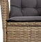 vidaXL - Tuinstoel - verstelbaar - met - kussens - poly - rattan - gemengd - beige