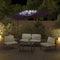 vidaXL - Zweefparasol - met - LED-verlichting - 400x300 - cm - bordeauxrood