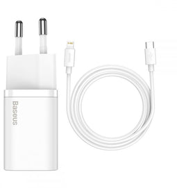Baseus TZCCSUP-B02 - Reislader 20W met USB-C naar Apple Lightning Kabel 1m - Wit