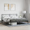 vidaXL - Bedframe - met - hoofdbord - metaal - zwart - 180x200 - cm