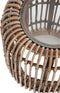 J-Line bijzettafel rond - rotan/glas - naturel