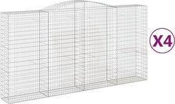 vidaXL - Schanskorven - 4 - st - gewelfd - 400x50x200/220 - cm - ijzer
