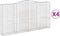 vidaXL - Schanskorven - 4 - st - gewelfd - 400x50x200/220 - cm - ijzer
