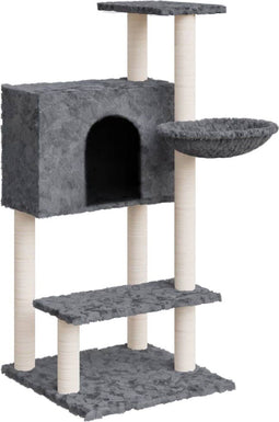 vidaXL - Kattenmeubel - met - sisal - krabpalen - 108,5 - cm - donkergrijs