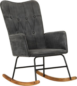 vidaXL - Schommelstoel - in - vintage - stijl - canvas - zwart