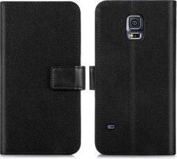iMoshion Hoesje Geschikt voor Samsung Galaxy S5 Plus / S5 Neo / S5 Hoesje Met Pasjeshouder - iMoshion Luxe Canvas Bookcase - Zwart