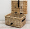 MigoStyling - Kinderfietsmand - Met deksel - Bakkersmand - 42x32xH25 - Riet - Rotan - Naturel - Leren riempje