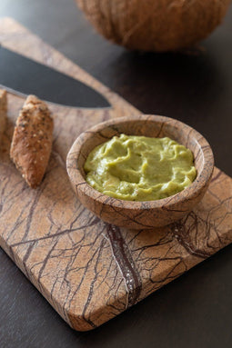 J-Line kom Rond Marmer Oni - steen - bruin/oker