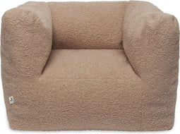 Jollein Kinderfauteuil Boucle - Zitzak - Comfortabele rugleuning en armleuningen - Biscuit