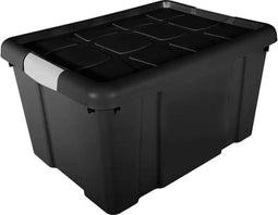 Opbergdoos / box met deksel - opbergdoos 25 liter zwart