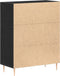 vidaXL - Dressoir - Zwart - Eiken - 69,5x34x90 - cm - Geengineerd - Hout