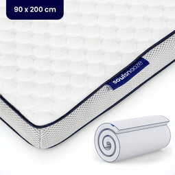 Soulsnooze® - DuoComfort Premium Topper 90x200 cm - Topmatrassen - Topdekmatras - Aanpasbaar Design - 3D Air Mesh - Medium - Traagschuim Topmatras - Memory Foam - Topper Matras Topdek - 100 Nachten Proefslapen - Wasbare Hoes - Anti Allergie