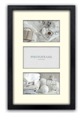 ZEP - Houten Multi fotolijst met passe-partout Regent 5 Zwart formaat 3x13x18 (27x49) - V33135