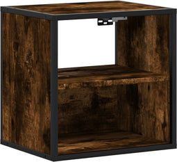 vidaXL - Nachtkastje - wandgemonteerd - 40x31x39,5 - cm - gerookt - eikenkleurig