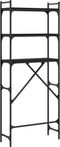 vidaXL - Wasmachinerek - 67x25x163 - cm - bewerkt - hout - zwart