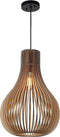 Atmooz - Hanglamp Zita M - E27 - Hout - Rond - Kleur Naturel - Woonkamer / Slaapkamer / Eetkamer - Plafondlamp - Hoogte 190cm