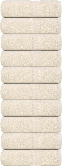 vidaXL - Gastendoekjes - 10 - st - 30x50 - cm - 360 - g/m² - 100% - katoen - crèmekleurig