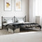 vidaXL - Bedframe - met - hoofdbord - metaal - zwart - 193x203 - cm