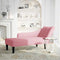 vidaXL - Chaise - longue - met - rechterarmleuning - fluweel - roze