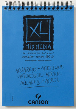 Aquarelblok Canson XL Mix Media A4 300gr 30vel spiraal | 5 stuks
