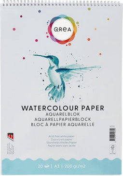 Aquarelblok qrea a3 20vel 200gr spiraal