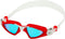 Aquasphere Kayenne Small - Zwembril - Volwassenen - Blue Titanium Mirrored Lens - Rood/Wit