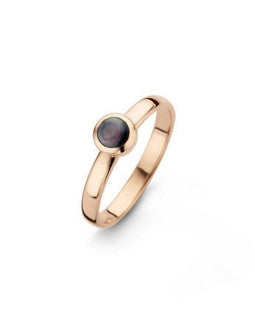 Casa Jewelry Ring Pom Grey S 56 - Aanschuifring - Parelmoer 5mm - Rosé Verguld