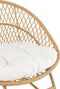 J-Line schommelstoel + kussen Zayo - metaal/riet - beige