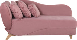 MERI - Chaise longue - Roze - Linkerzijde - Fluweel