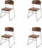 Mundo Stapelstoel Cognac, Kunstleder, brandvertragend - SET VAN 4