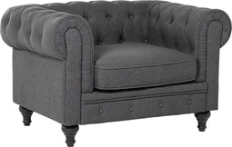 Fauteuil CHESTERFIELD Stof Grijs